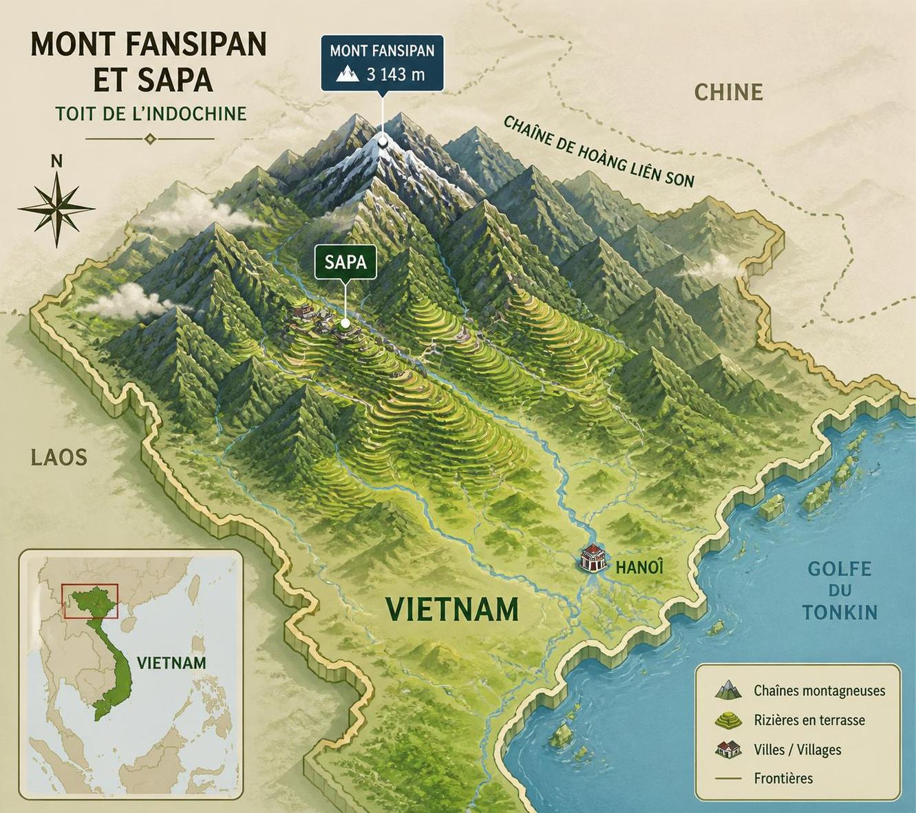 découvrez les différentes façons d'atteindre fansipan, le toit de l'indochine, que ce soit par vos propres moyens pour une aventure authentique ou en téléphérique pour une expérience plus accessible.