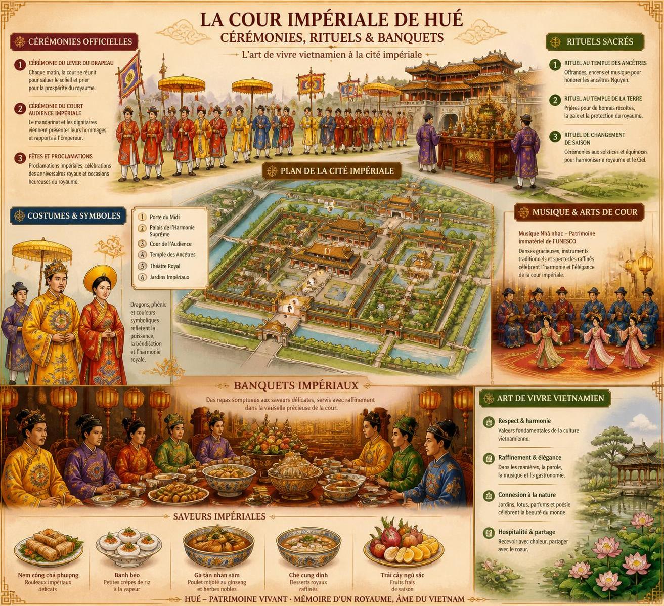 dĂ©couvrez la citĂ© impĂ©riale de huáșż, un site historique emblĂ©matique qui tĂ©moigne de l'hĂ©ritage millĂ©naire de la dynastie nguyen au vietnam.