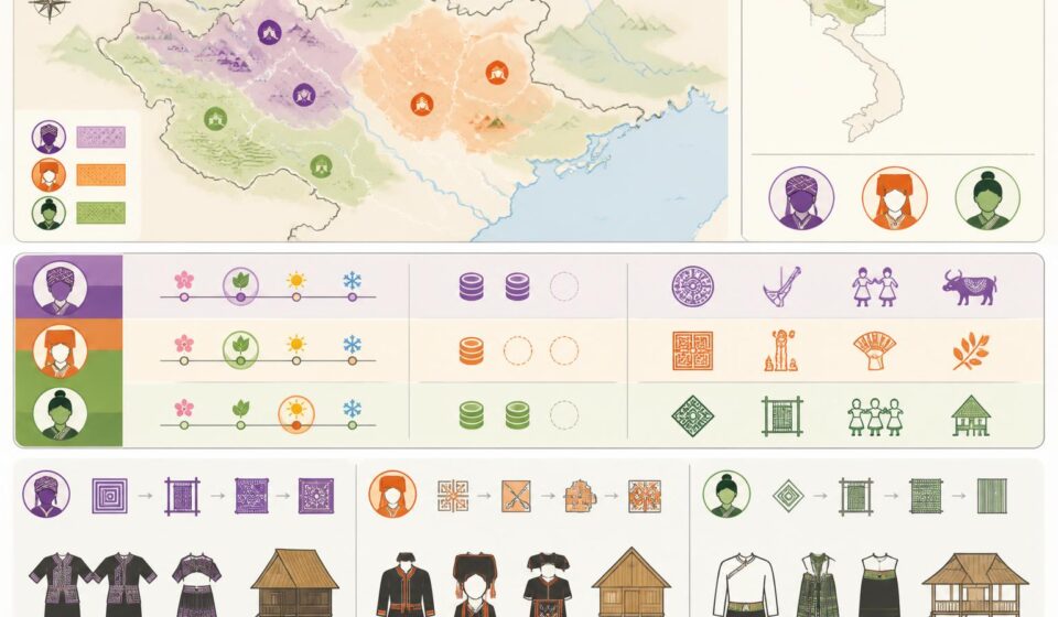 découvrez les minorités ethniques du nord-vietnam comme les hmong, dao, et thaï : leurs origines, cultures et modes de vie uniques.