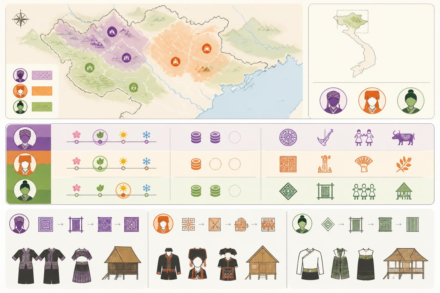 découvrez les minorités ethniques du nord-vietnam comme les hmong, dao, et thaï : leurs origines, cultures et modes de vie uniques.
