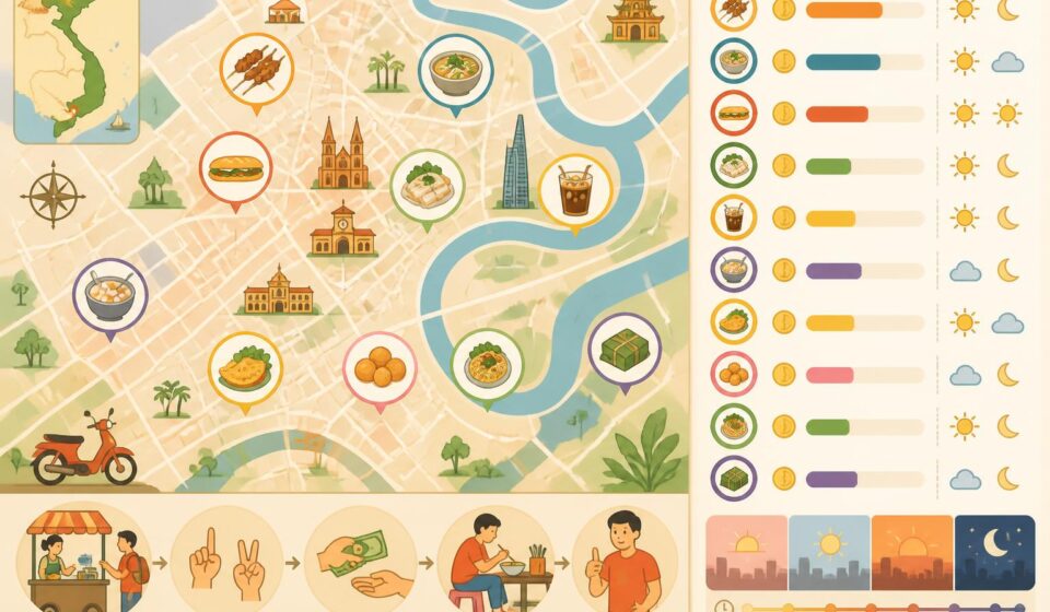 découvrez la street food à saïgon avec notre sélection de 10 plats savoureux à moins d'un euro dans les rues animées de ho chi minh-ville.