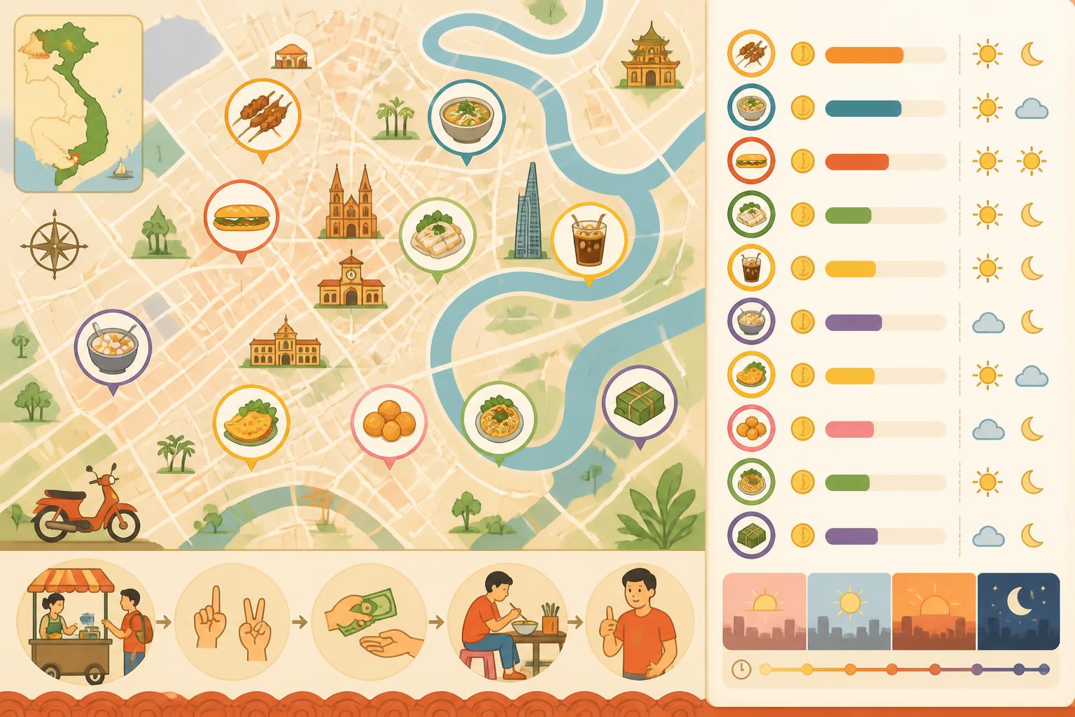découvrez la street food à saïgon avec notre sélection de 10 plats savoureux à moins d'un euro dans les rues animées de ho chi minh-ville.
