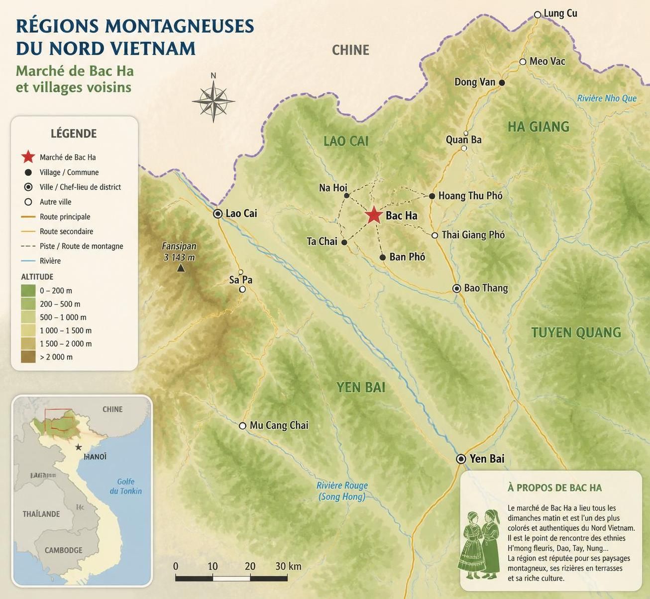 dĂ©couvrez le marchĂ© du dimanche de bac ha, un rendez-vous authentique au cĆur du grand nord vietnamien, riche en couleurs, traditions et artisanat local.