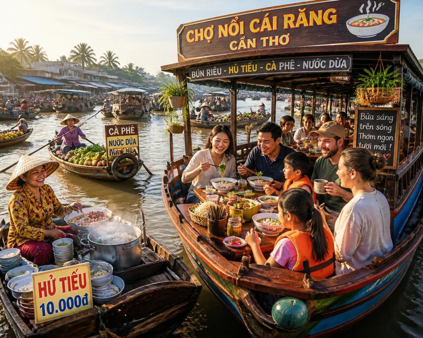 dĂ©couvrez can tho et ses marchĂ©s flottants emblĂ©matiques lors d'une journĂ©e magique au cĆur du mĂ©kong, entre traditions, couleurs et saveurs authentiques du vietnam.