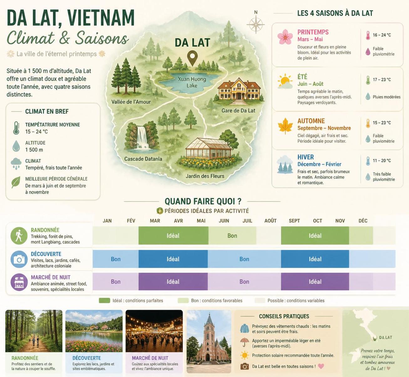découvrez da lat, la ville éternellement fraîche du vietnam, grâce à notre guide sans filtre qui vous dévoile ses trésors, son climat unique et ses incontournables.