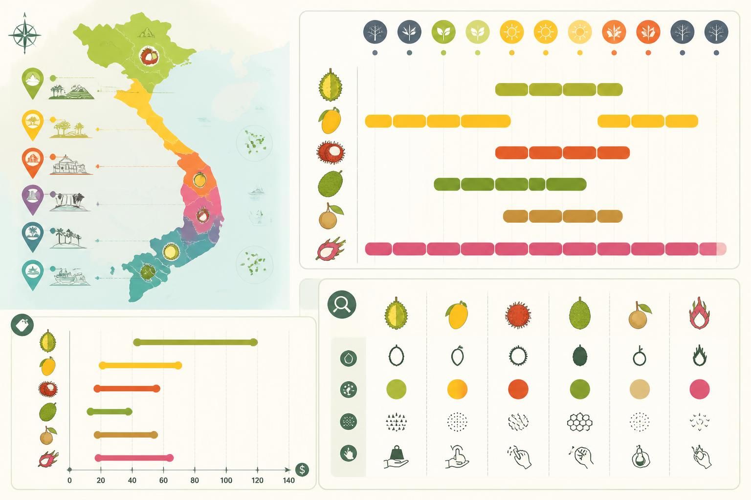 découvrez les fruits tropicaux du vietnam : leur saison de récolte, leurs prix et des conseils pour les reconnaître facilement.