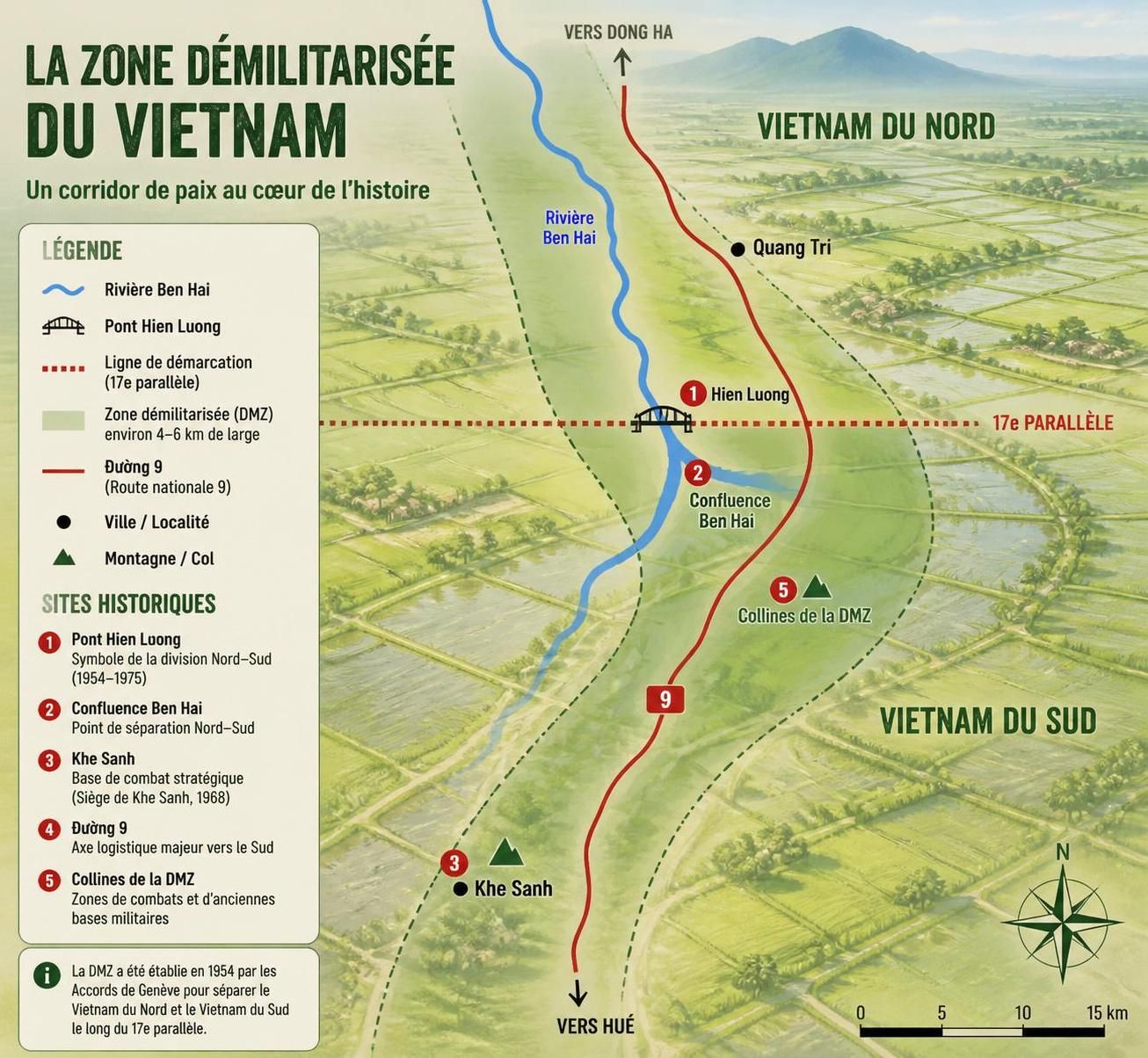 découvrez l'histoire de la zone démilitarisée (dmz) au vietnam, explorez les batailles clés à khe sanh et đường 9, et revivez les souvenirs poignants des fantômes de la guerre.