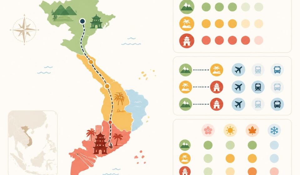 découvrez le circuit vietnam classique couvrant le nord, le centre et le sud : durée idéale, itinéraires recommandés et conseils pratiques pour un voyage inoubliable.