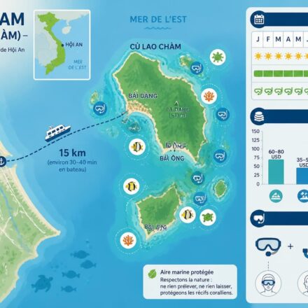 Les îles Cham (Cù Lao Chàm) : snorkeling et biodiversité marine à 15 km de Hội An découvrez les îles cham (cù lao chàm), situées à 15 km de hội an, un paradis pour le snorkeling et la découverte de la biodiversité marine exceptionnelle.
