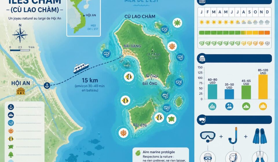 découvrez les îles cham (cù lao chàm), situées à 15 km de hội an, un paradis pour le snorkeling et la découverte de la biodiversité marine exceptionnelle.