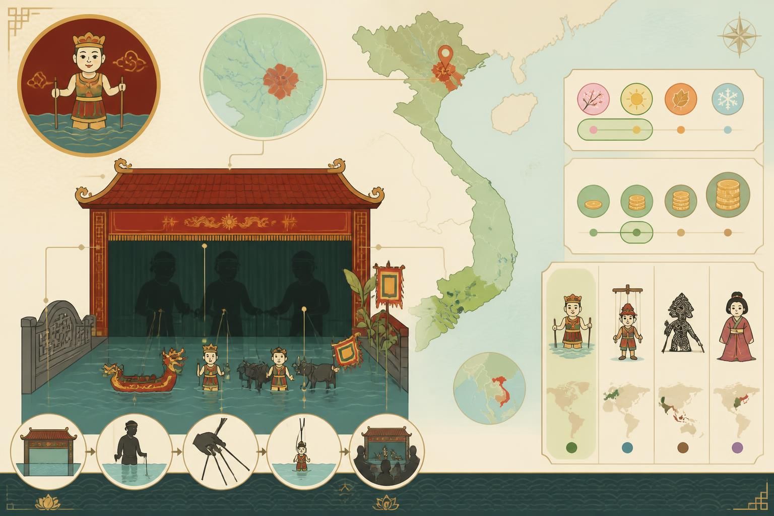 découvrez les marionnettes sur l'eau (múa rối nước), un art millénaire vietnamien unique, alliant tradition, culture et spectacle fascinant, introuvable ailleurs dans le monde.