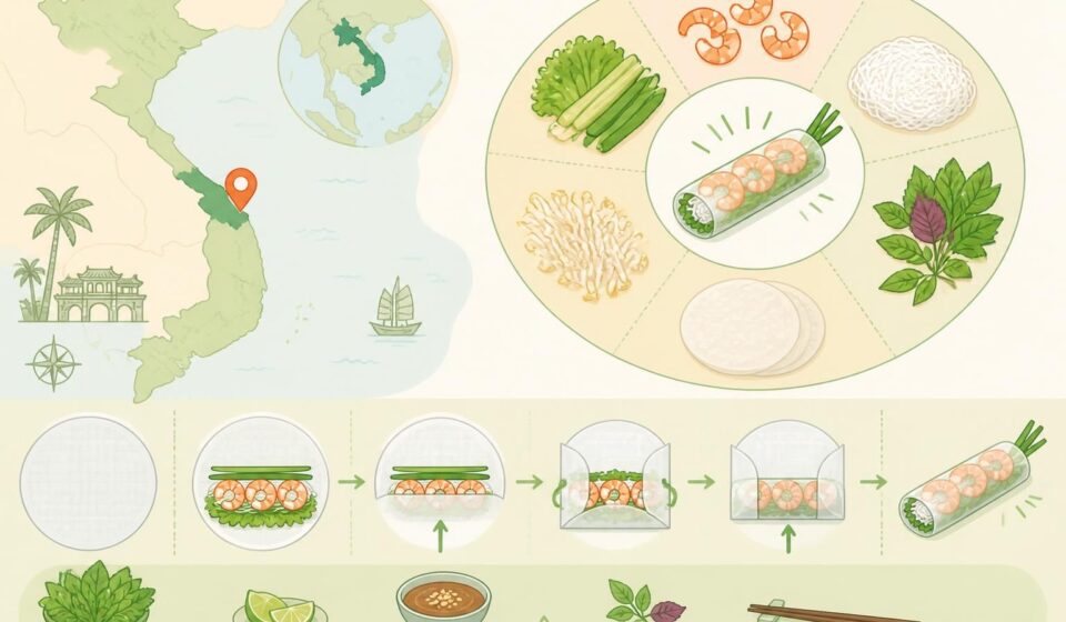 découvrez comment préparer des rouleaux de printemps frais (gỏi cuốn) authentiques comme ceux de hoi an, avec une recette simple et des astuces pour réussir ce délice vietnamien.