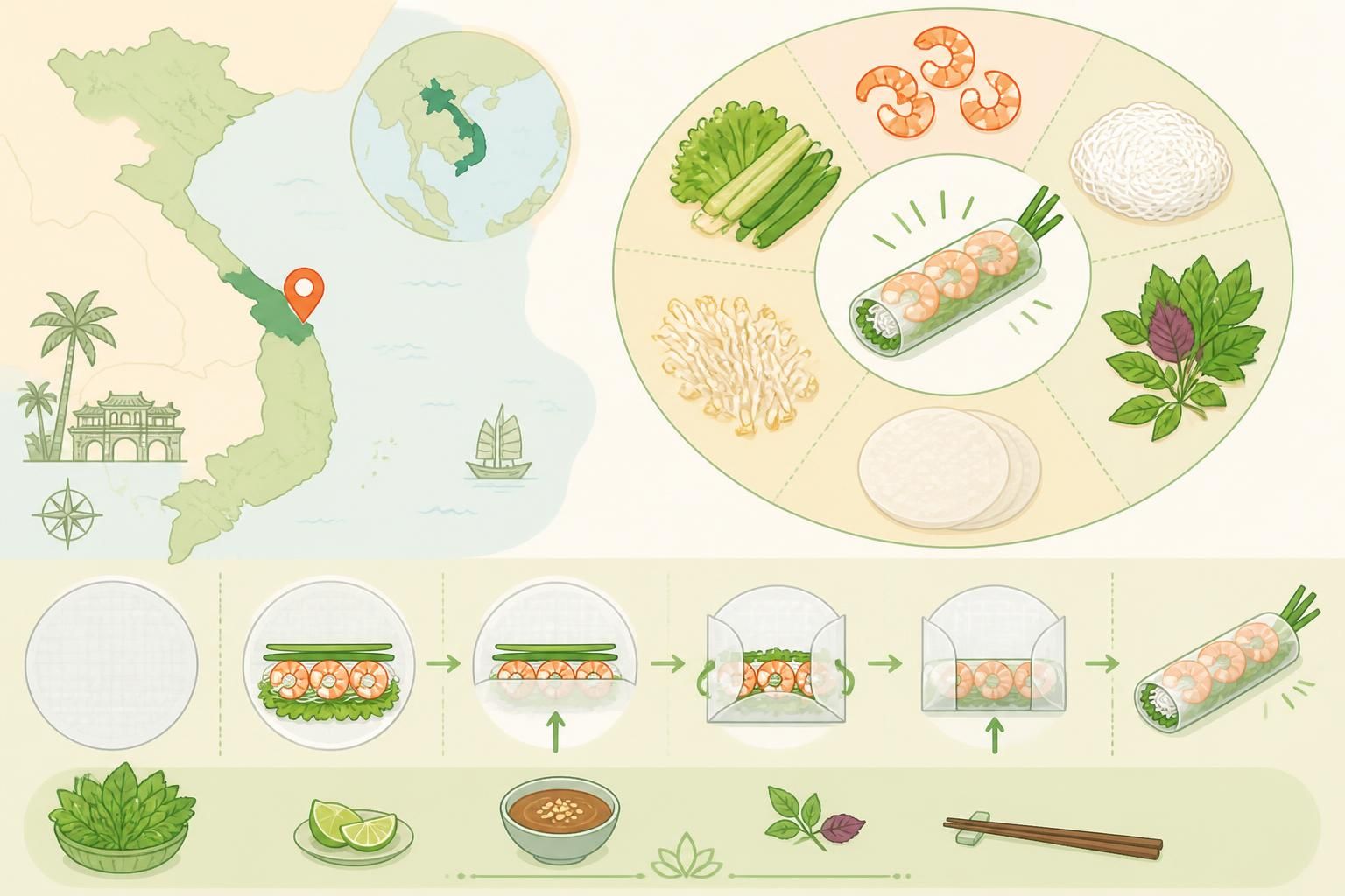 découvrez comment préparer des rouleaux de printemps frais (gỏi cuốn) authentiques comme ceux de hoi an, avec une recette simple et des astuces pour réussir ce délice vietnamien.