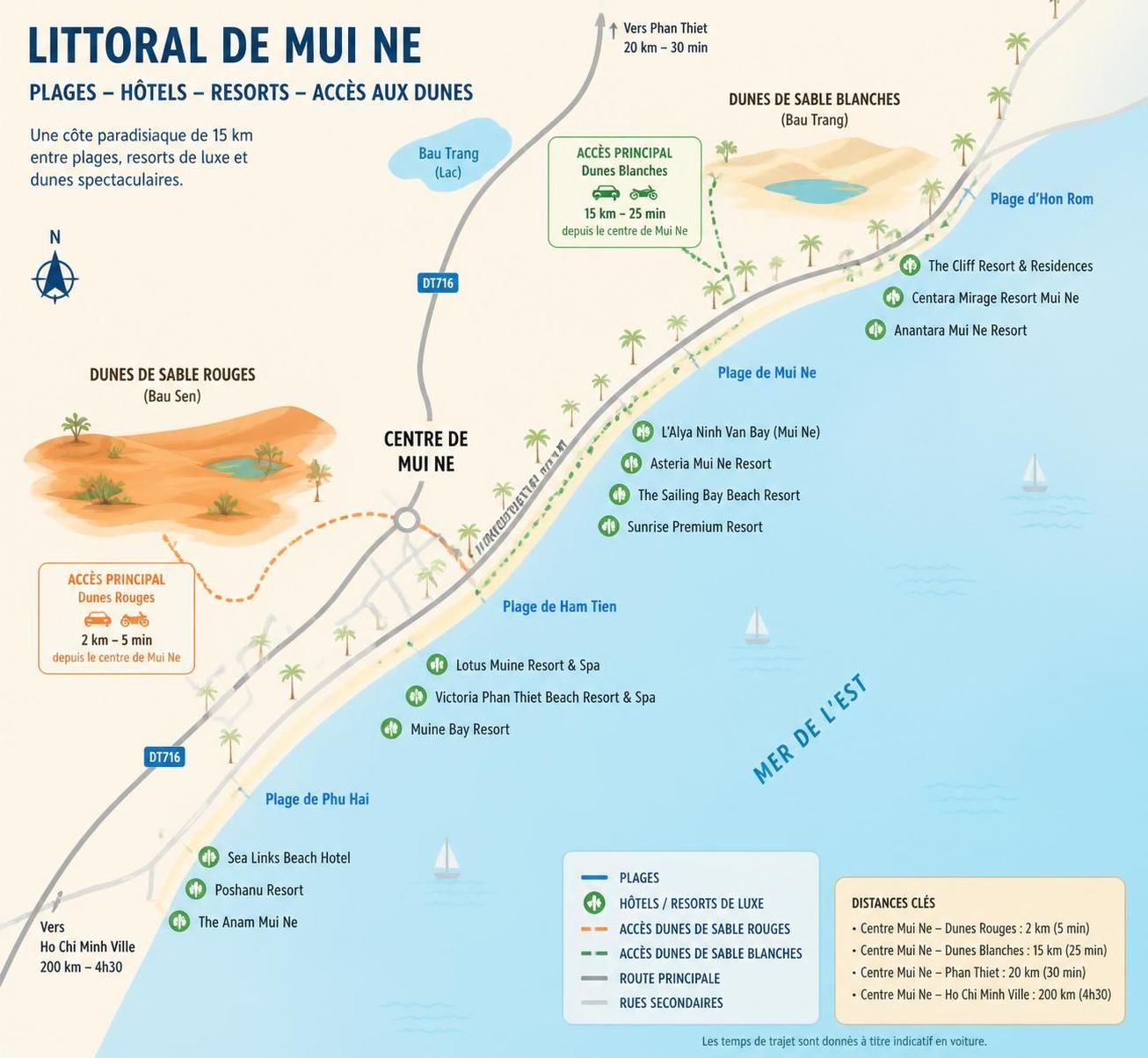 découvrez mui ne et ses dunes de sable spectaculaires, souvent appelées le "désert" du vietnam. explorez pourquoi cette destination unique mérite une visite, entre paysages naturels impressionnants et aventures inoubliables.