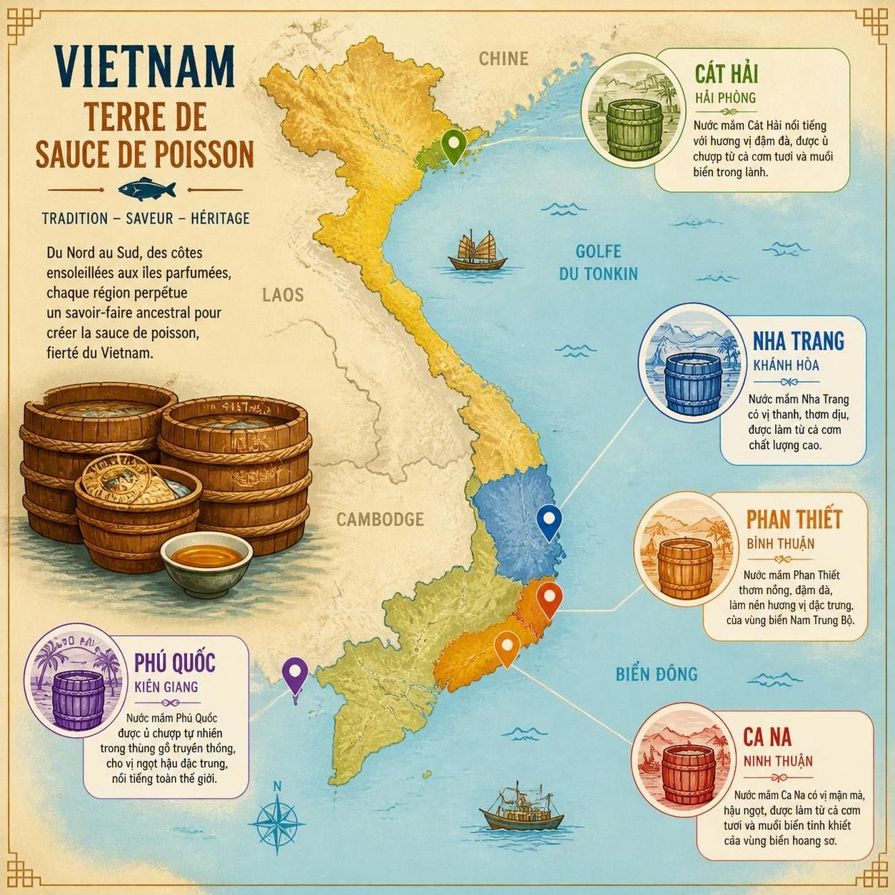 découvrez le nước mắm, la sauce de poisson emblématique du vietnam, son rôle essentiel dans la cuisine vietnamienne et les secrets ancestraux de sa fabrication traditionnelle.
