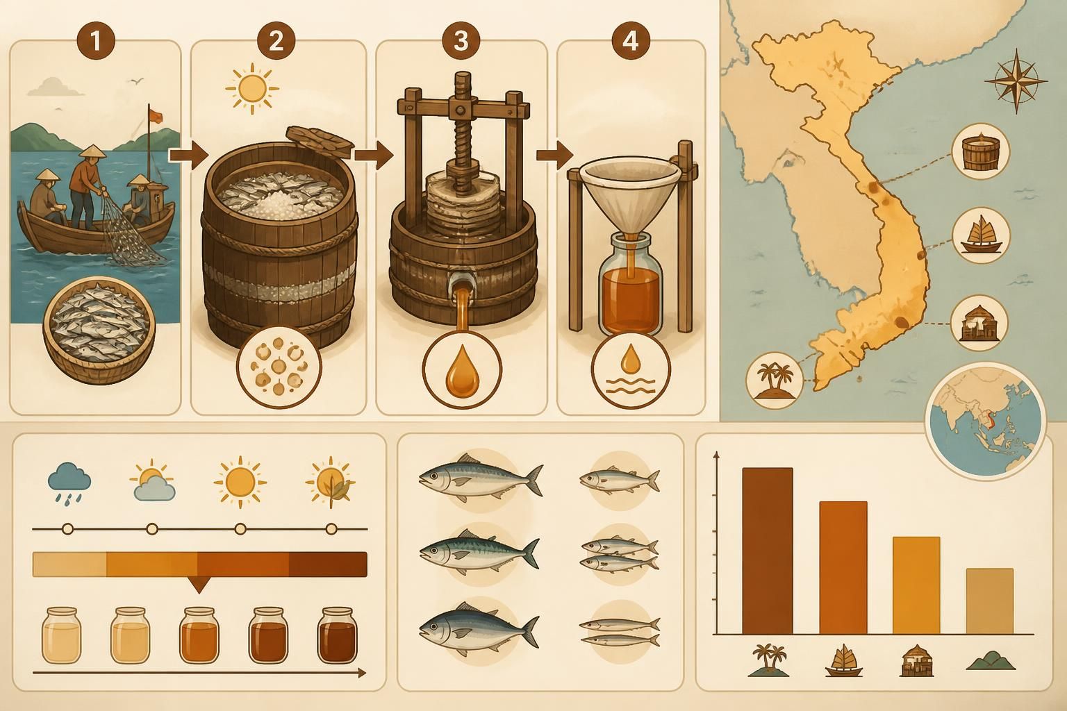 découvrez le nước mắm, la sauce de poisson emblématique du vietnam, ses saveurs uniques et les secrets traditionnels de sa fabrication artisanale.