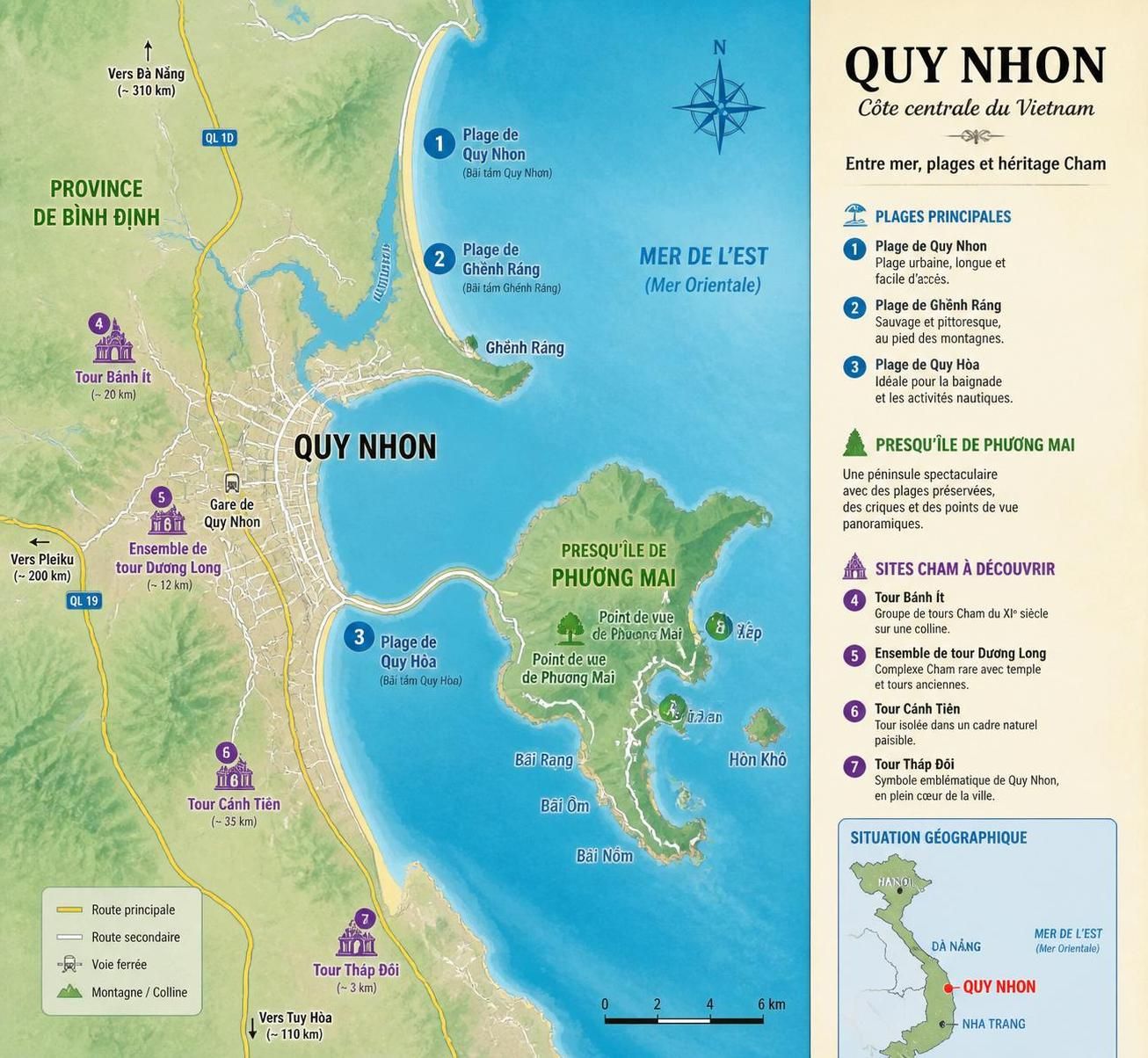 découvrez quy nhon, la ville vietnamienne méconnue des voyageurs, offrant plages magnifiques, culture authentique et une atmosphère paisible loin des foules.