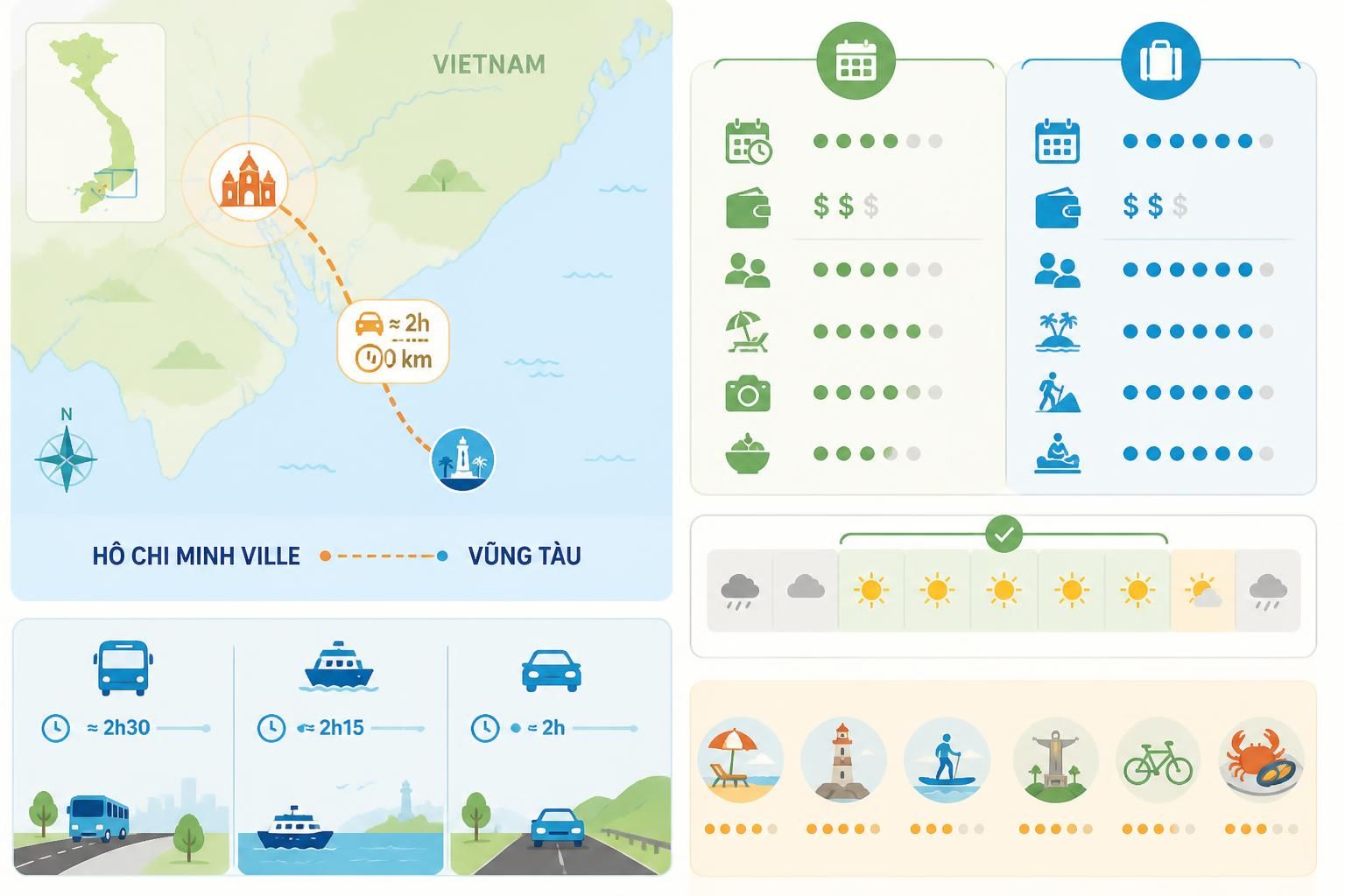 découvrez vũng tàu, la plage préférée des saïgonnais située à seulement 2h de hô chi minh. idéale pour un week-end ou une escapade complète, explorez ses charmes et activités balnéaires.