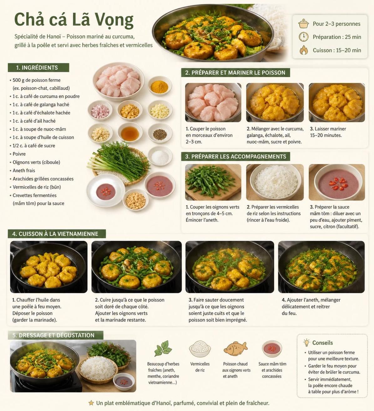 découvrez le chả cá lã vọng, le célèbre poisson flambé au curcuma, emblème incontournable de la cuisine traditionnelle de hanoï, alliant saveurs authentiques et héritage culturel.
