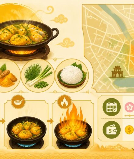 Chả cá Lã Vọng : le poisson flambé à la curcuma, un monument de la cuisine hanoïenne découvrez le chả cá lã vọng, ce poisson flambé au curcuma emblématique de la cuisine hanoïenne, alliant saveurs authentiques et tradition vietnamienne.
