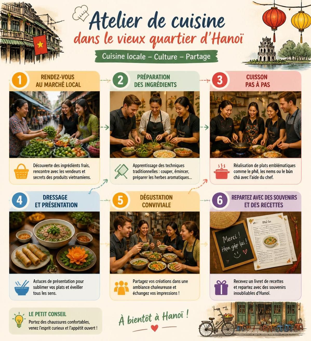 découvrez les meilleurs cours de cuisine à hanoï pour maîtriser les saveurs authentiques de la cuisine du nord du vietnam. apprenez avec des chefs locaux et vivez une expérience culinaire unique.