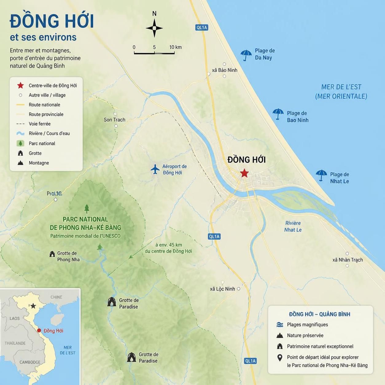 découvrez đồng hới, une ville charmante au-delà des célèbres grottes de phong nha, offrant culture, histoire et paysages authentiques qui méritent une visite inoubliable.