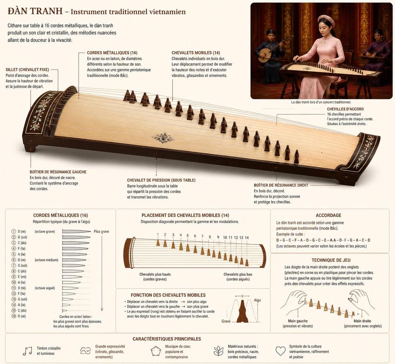 découvrez la musique traditionnelle vietnamienne à travers le đàn tranh, le đàn bầu et le ca trù, un art authentique et rare que peu de voyageurs ont la chance d'entendre.