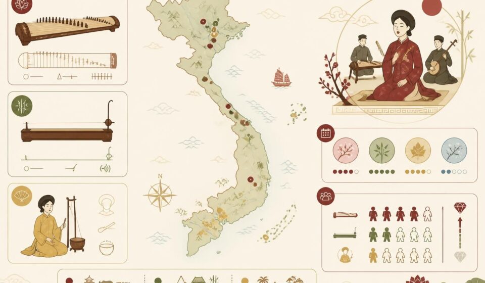 découvrez la musique traditionnelle vietnamienne à travers le đàn tranh, đàn bầu et ca trù, un art unique et méconnu que peu de voyageurs ont la chance d'entendre.