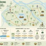 découvrez le delta du mékong à vélo, une immersion authentique entre bến tre, vĩnh long et les îles flottantes. explorez des paysages ruraux pittoresques et vivez une aventure inoubliable au cœur du vietnam.