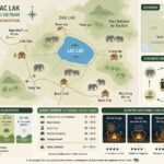 découvrez une nuit magique chez les m'nong autour du lac lak, au cœur des hautes terres, où les éléphants majestueux vous invitent à vivre une expérience unique et authentique.