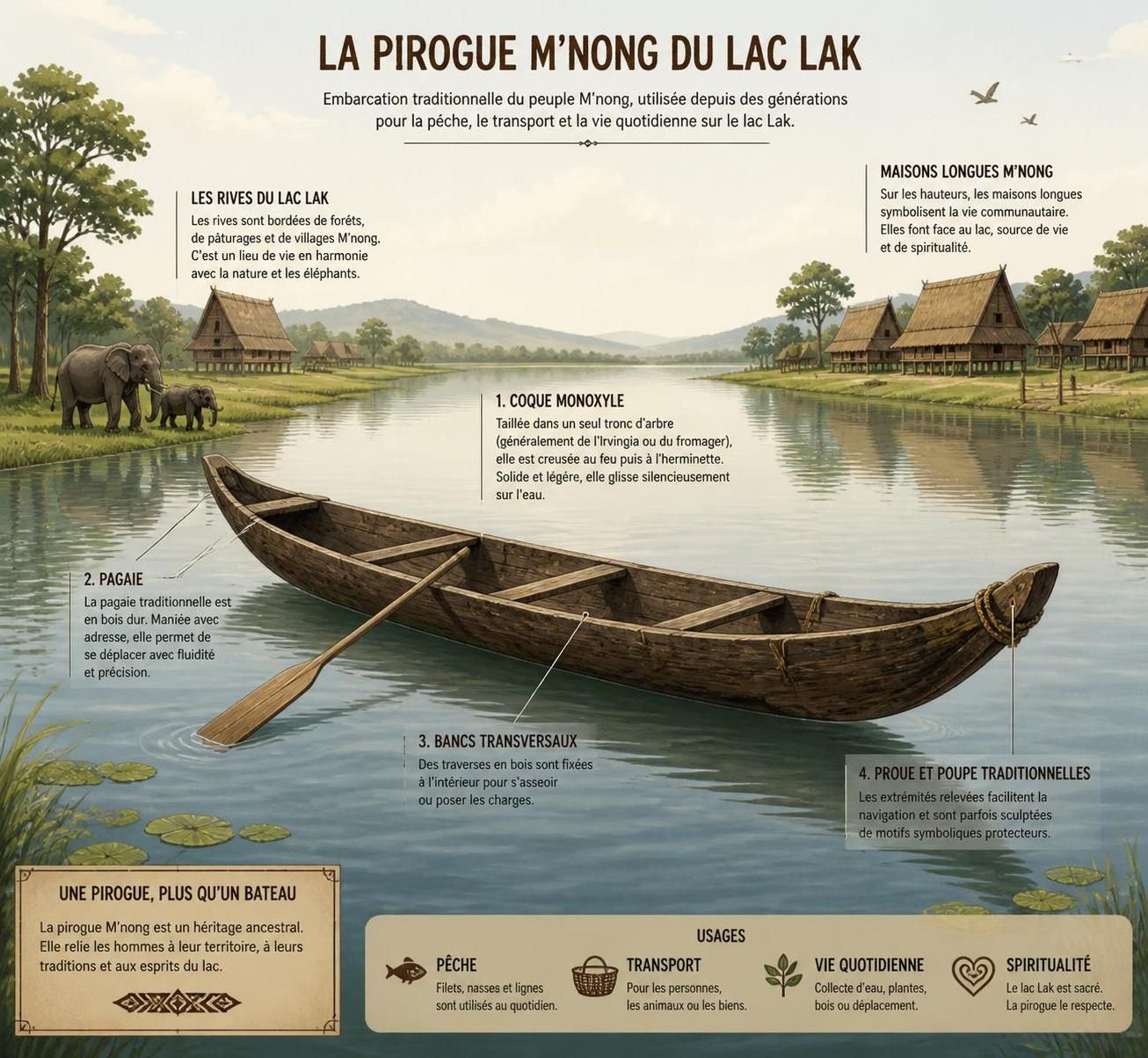 dĂ©couvrez une immersion unique au cĆur des hautes terres avec une nuit chez les m'nong, au bord du lac lak, et vivez une rencontre exceptionnelle avec les Ă©lĂ©phants sauvages.
