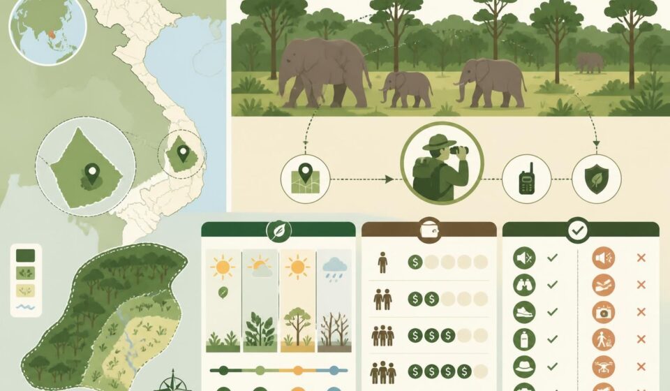 découvrez le parc national de yok đôn à đắk lắk, un havre naturel unique où vous pouvez observer les éléphants en semi-liberté au cœur de leur forêt préservée.