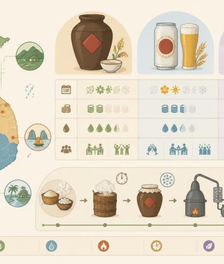 Les alcools et boissons traditionnelles du Vietnam : rượu đế, bia 333 et les apéros locaux découvrez les alcools et boissons traditionnelles du vietnam, comme le rượu đế, la bière 333 et les apéros locaux typiques pour une immersion authentique dans la culture vietnamienne.