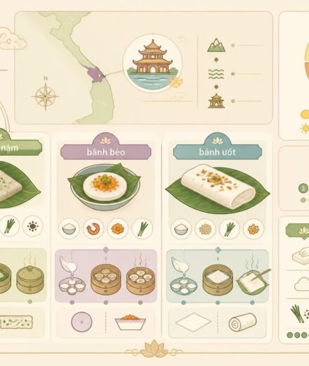 Les bouchées vapeur de Huế : bánh nặm, bánh bèo, bánh ướt — la cuisine délicate de la cour découvrez les bouchées vapeur de huế comme le bánh nặm, bánh bèo et bánh ướt, symboles de la cuisine délicate de la cour impériale vietnamienne.