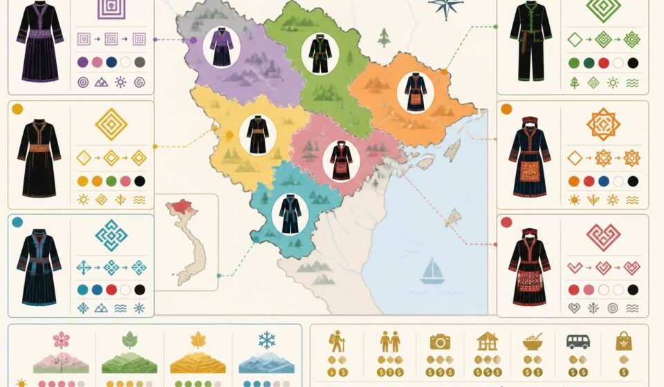 découvrez les costumes traditionnels des minorités du nord vietnam, apprenez à reconnaître chaque groupe ethnique et à comprendre la signification des broderies uniques.