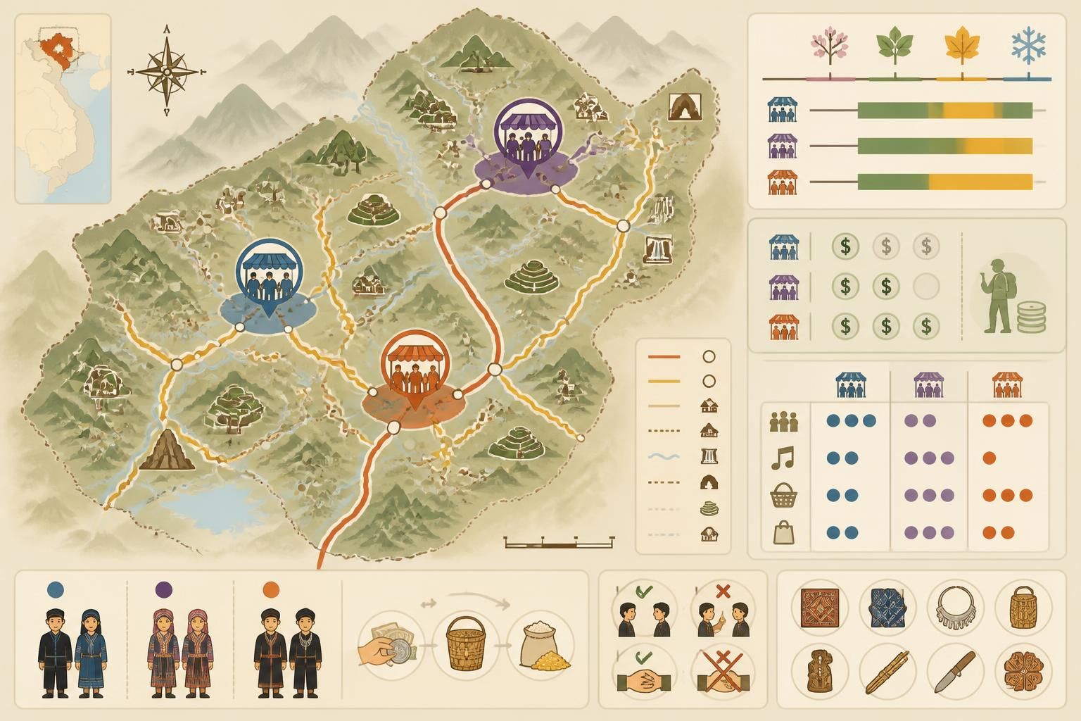 découvrez les marchés tribaux colorés du grand nord vietnamien à sa pa, bắc hà et đồng văn : une immersion authentique au-delà des apparences pour comprendre leur véritable essence culturelle.