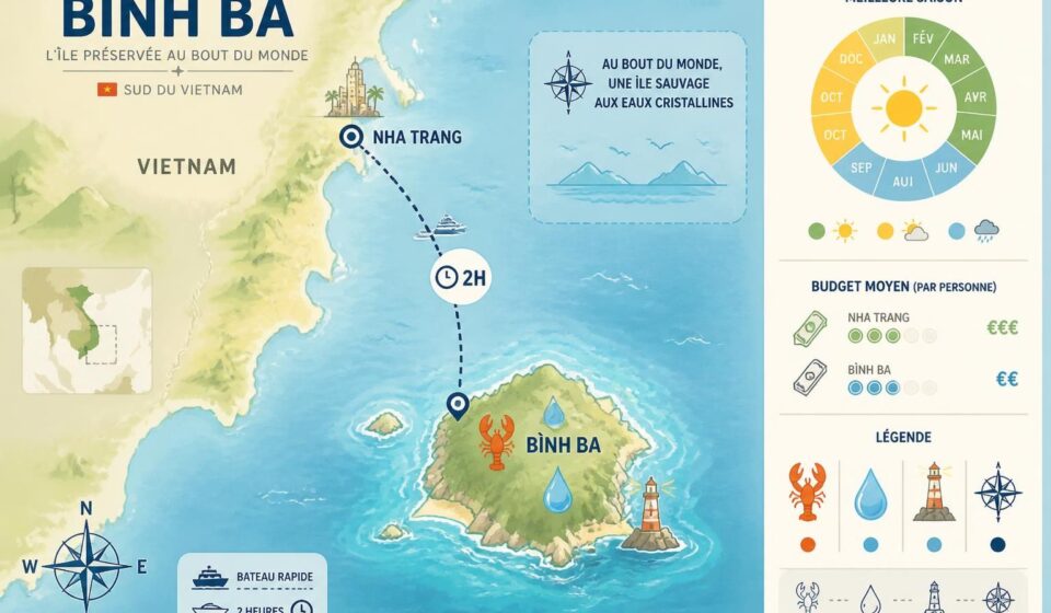 découvrez l'île de bình ba, un paradis à seulement 2h de nha trang, célèbre pour ses homards frais, ses eaux cristallines et son atmosphère authentique au bout du monde.