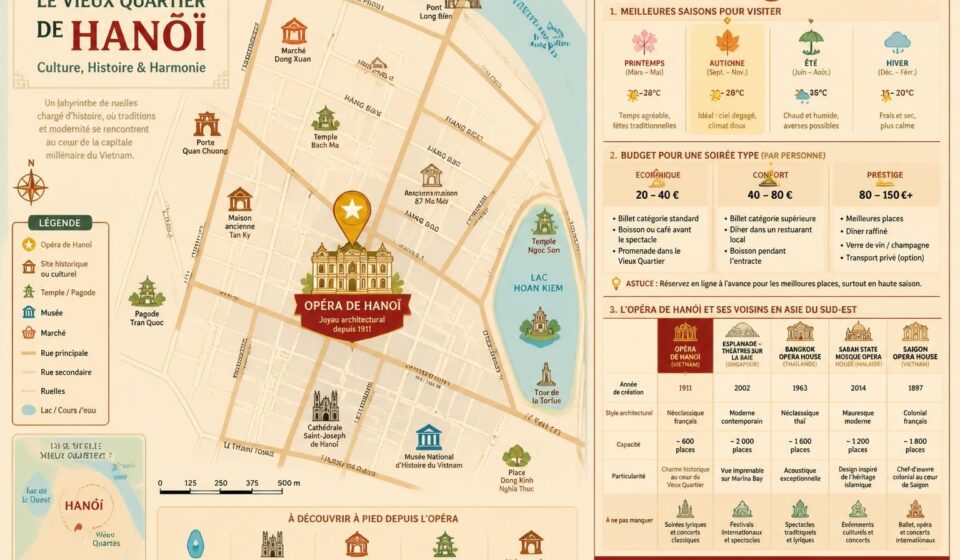 découvrez l'opéra de hanoï, un joyau architectural situé dans le vieux quartier, et vivez une soirée inoubliable entre culture et histoire.