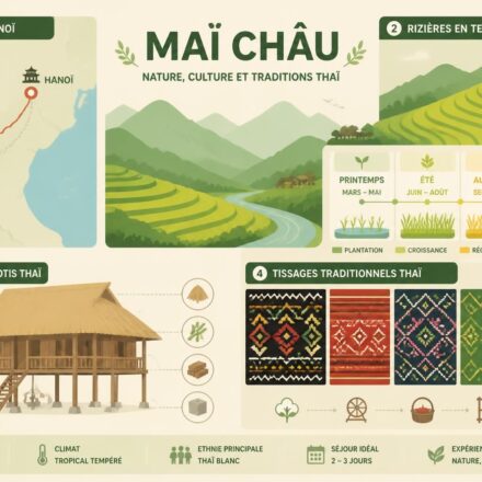 Maï Châu : les rizières, les maisons sur pilotis et les tissages Thái à 3h de Hanoï découvrez maï châu, à seulement 3 heures de hanoï, avec ses magnifiques rizières verdoyantes, ses maisons traditionnelles sur pilotis et l'art authentique des tissages thái.