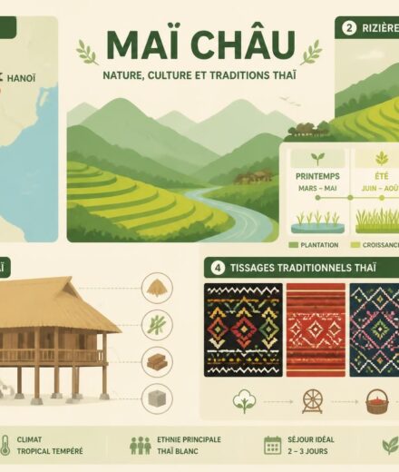 Maï Châu : les rizières, les maisons sur pilotis et les tissages Thái à 3h de Hanoï découvrez maï châu, à seulement 3 heures de hanoï, avec ses magnifiques rizières verdoyantes, ses maisons traditionnelles sur pilotis et l'art authentique des tissages thái.