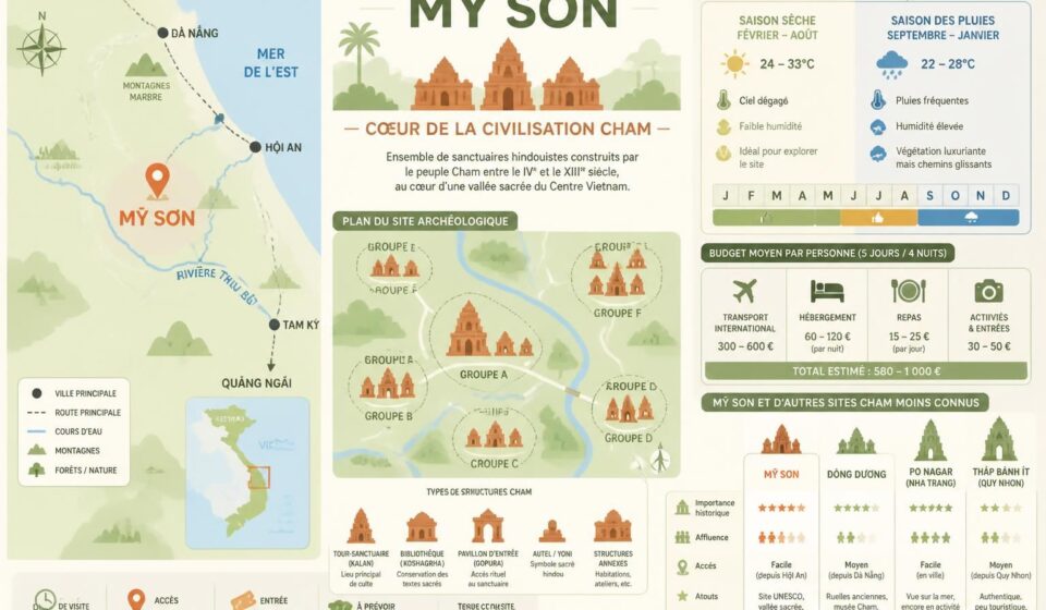 découvrez mỹ sơn, les ruines cham méconnues, un site riche en histoire que peu de voyageurs prennent le temps d'explorer en profondeur.
