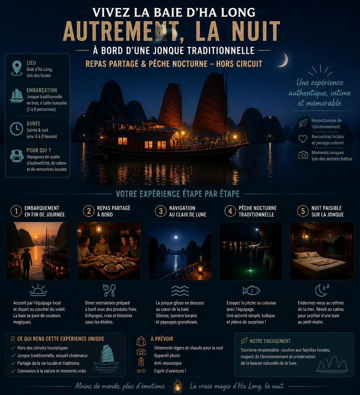 découvrez comment organiser une nuit sur l'eau en toute indépendance dans la baie d'ha long, sans passer par un circuit touristique, pour une expérience unique et authentique.