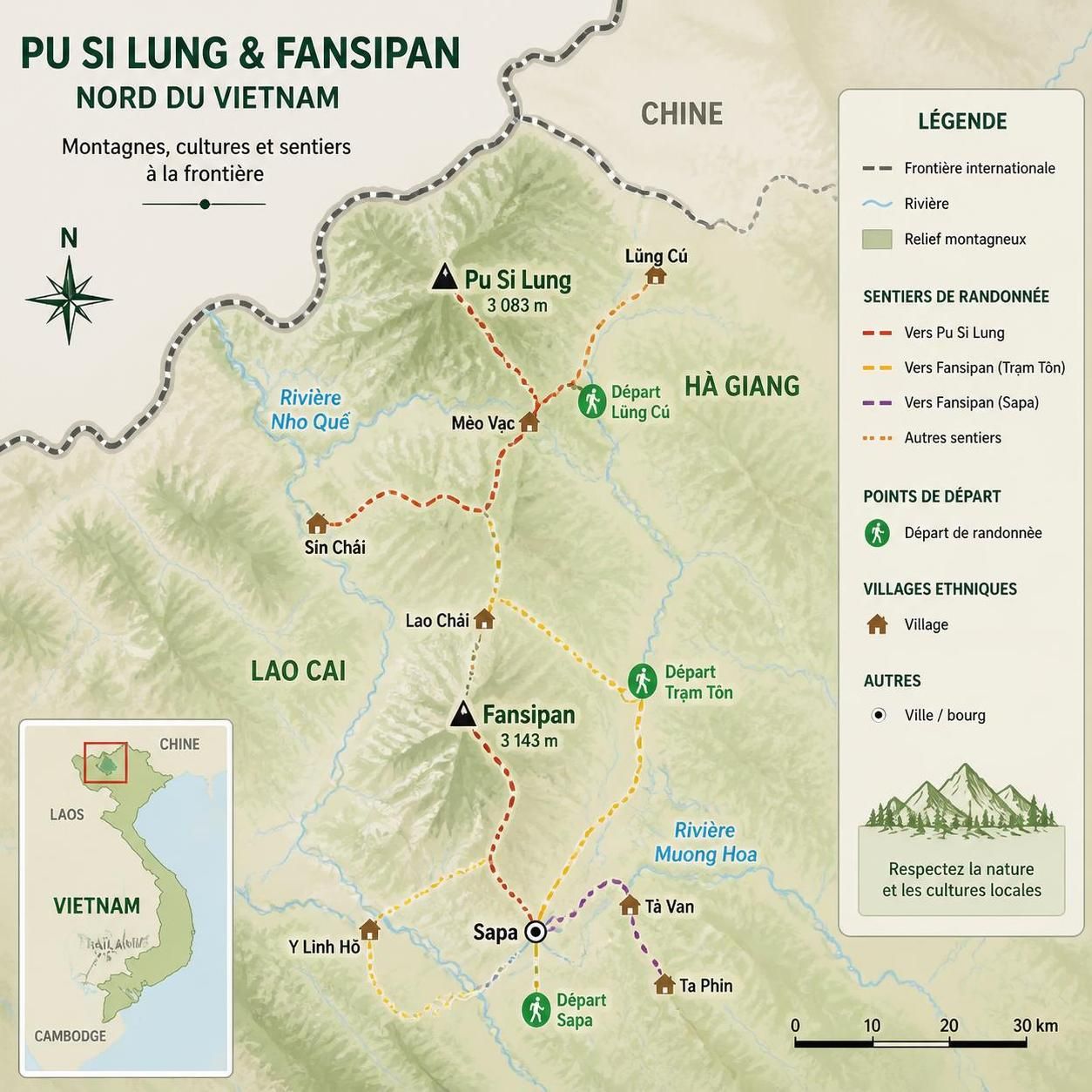 découvrez la randonnée vers pu si lung, l'autre sommet emblématique du grand nord vietnamien, offrant des paysages époustouflants loin des foules du fansipan pour une aventure authentique en pleine nature.