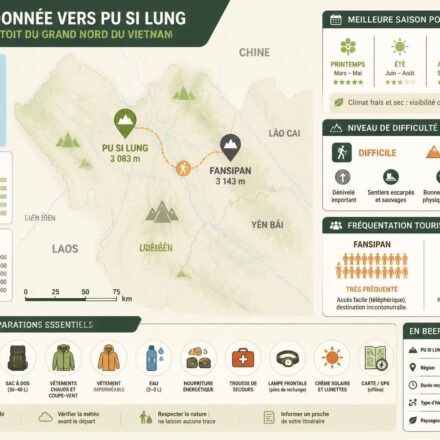 Randonnée vers Pu Si Lung : l’autre toit du Grand Nord, loin des foules du Fansipan découvrez la randonnée vers pu si lung, un sommet majestueux du grand nord vietnamien, offrant des paysages époustouflants loin des foules du fansipan.