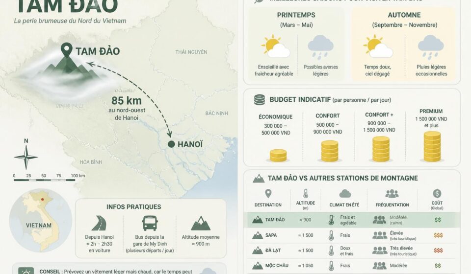 découvrez tam đảo, la station de montagne mystérieuse située à seulement 85 km de hanoï, idéale pour échapper à la foule et profiter d'un climat brumeux unique, un secret bien gardé des voyageurs étrangers.