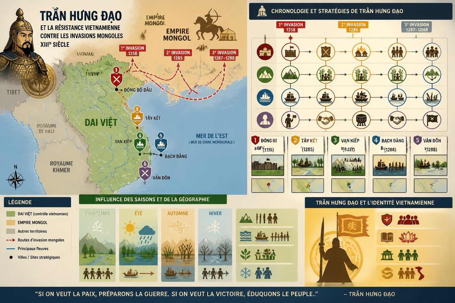 découvrez comment trần hưng đạo a mené la résistance victorieuse contre les mongols, forgeant ainsi l'identité vietnamienne à travers des batailles historiques déterminantes.