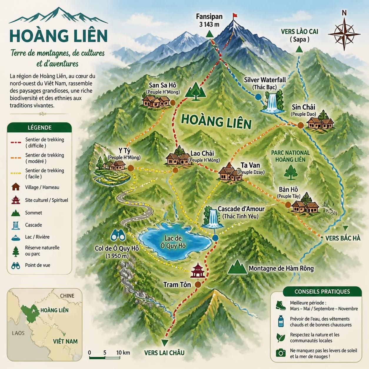 découvrez le trekking dans le parc de hoàng liên, explorez les sentiers sauvages et authentiques au-delà du téléphérique du fansipan pour une aventure inoubliable en pleine nature.