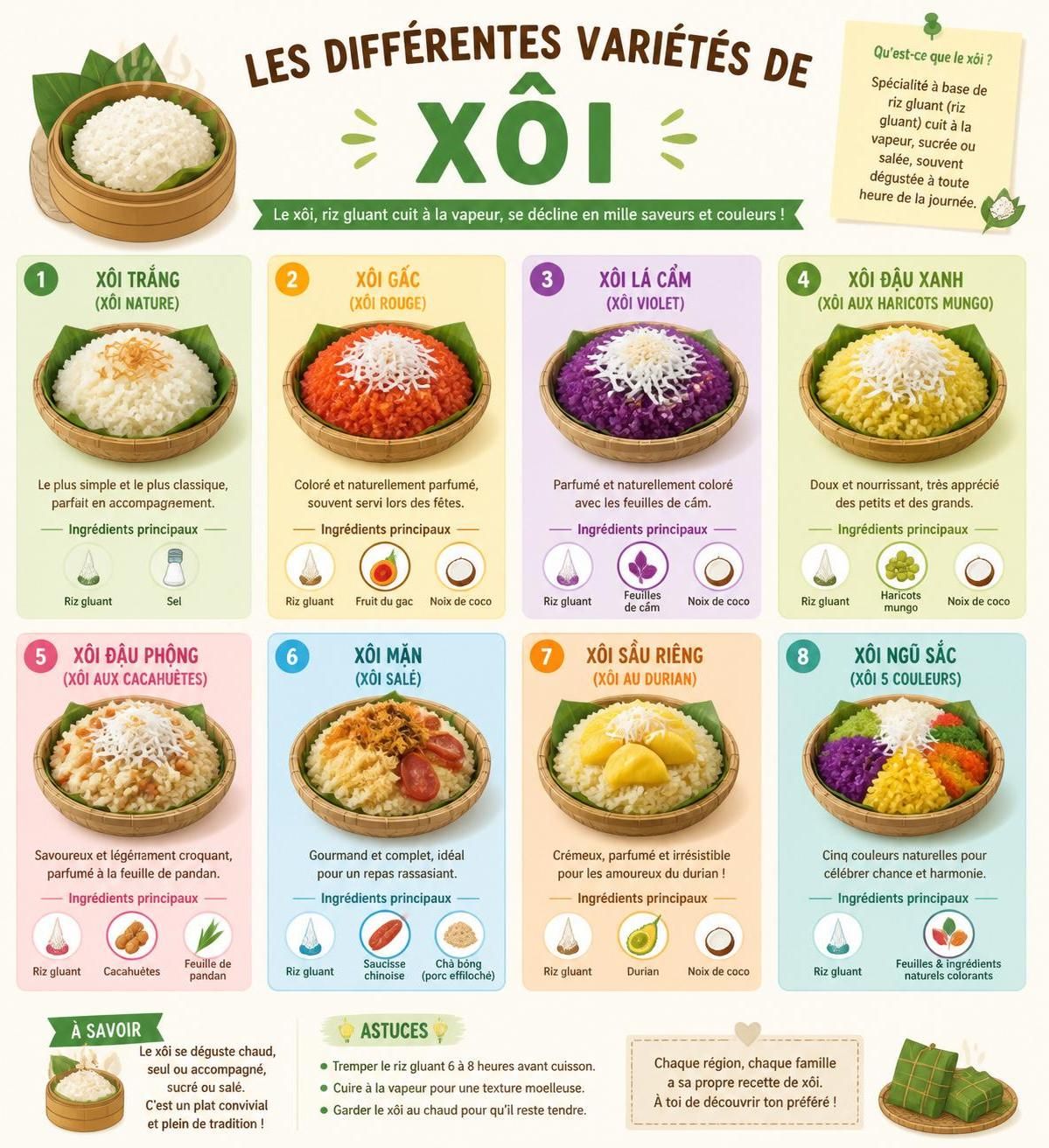 découvrez le xôi, le riz gluant vietnamien incontournable, petit-déjeuner de rue à seulement 15 000 đồng, adoré par tous les habitants d'hanoï.