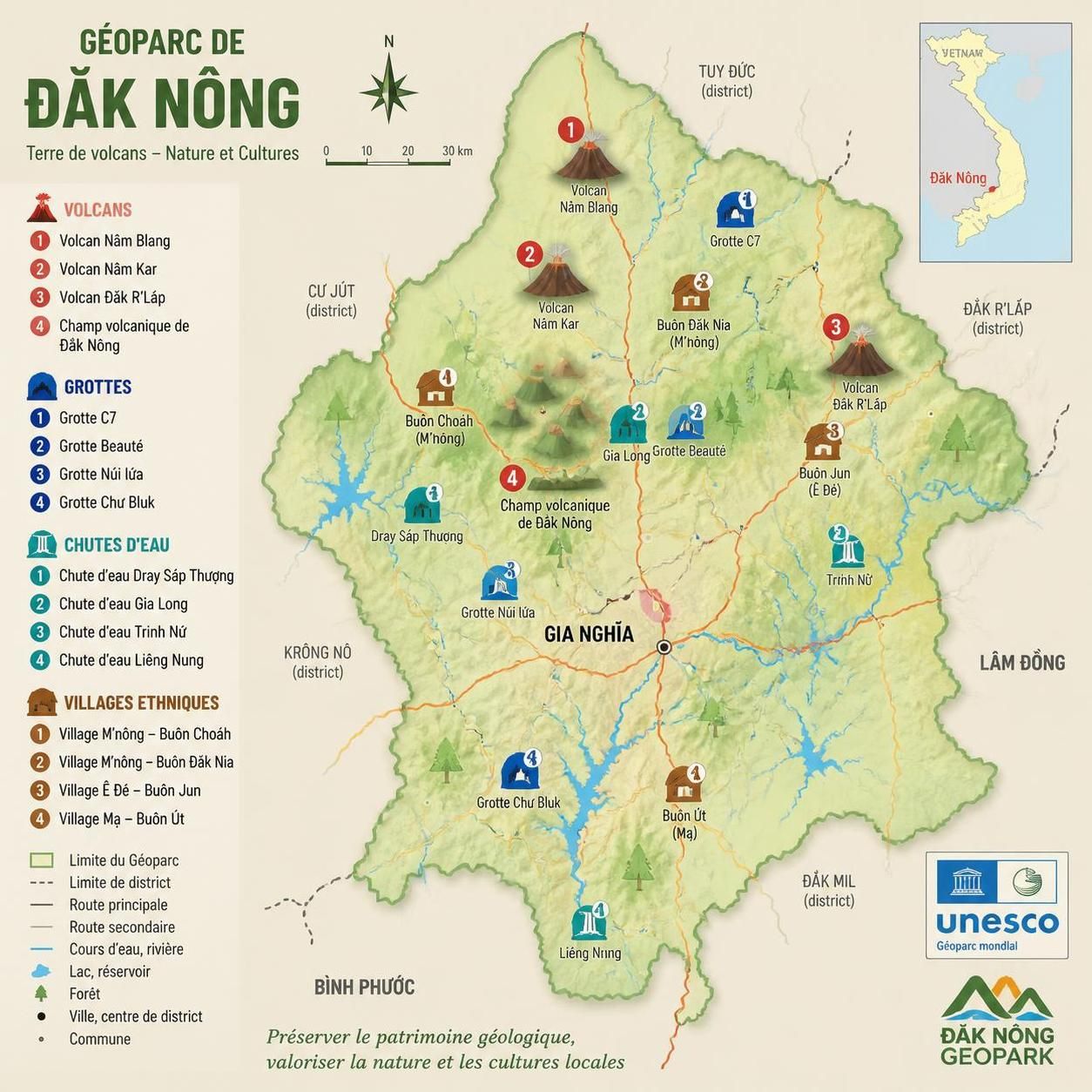 découvrez đăk nông, le plateau volcanique riche en éléphants sauvages, magnifiques chutes d'eau et café d'altitude réputé, une destination naturelle et authentique au cœur du vietnam.