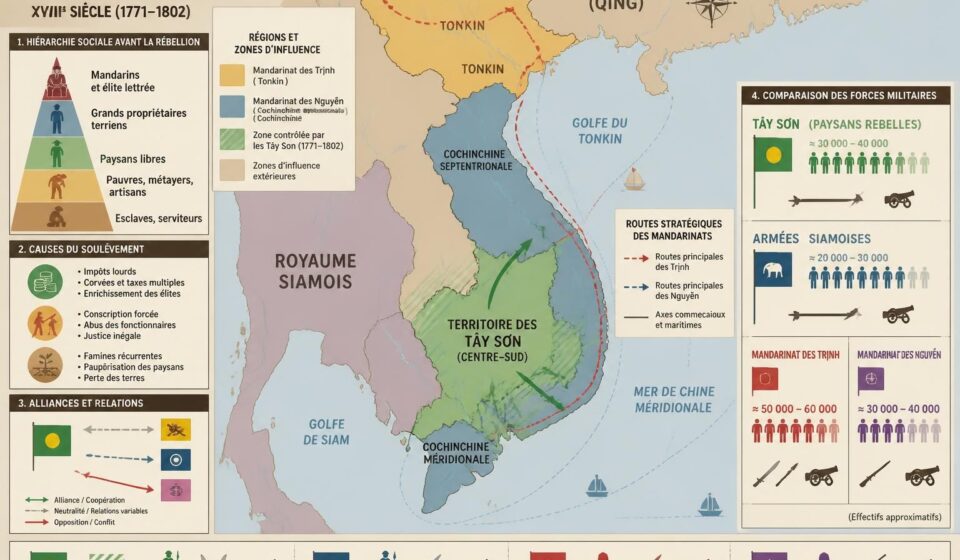 découvrez l'histoire fascinante de la rébellion des tây sơn, où des paysans insurgés ont courageusement défié les armées siamoises, chinoises et les mandarins au xviiie siècle pour transformer le vietnam.